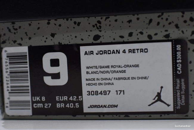 Reps LUCY White Bright Air 308497-171 Jordan Blue 4 Crimson-Royal 0814